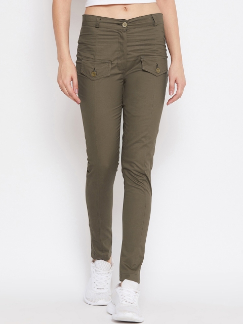 

Rider Republic Women Coffee Brown Slim Fit Solid Regular Trousers