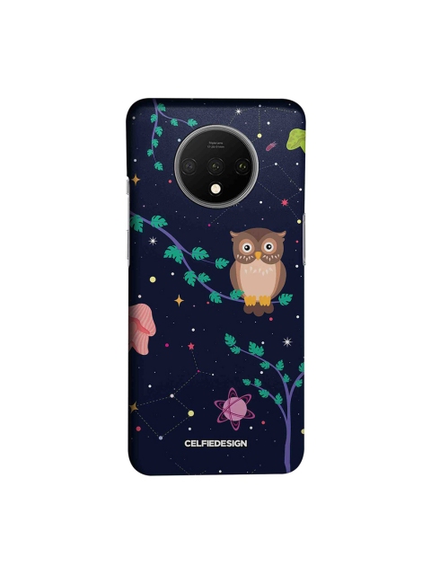 

CelfieDesign Navy Blue & Brown Space Owl Printed OnePlus 7T Back Cover