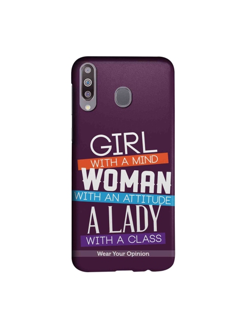 

CelfieDesign Girl Woman Lady Wear Your Opinion Quirky Samsung Galaxy M30 Mobile Back Cover, Purple