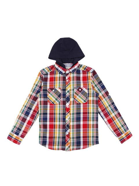 

Pantaloons Junior Boys Red & Blue Regular Fit Checked Casual Shirt