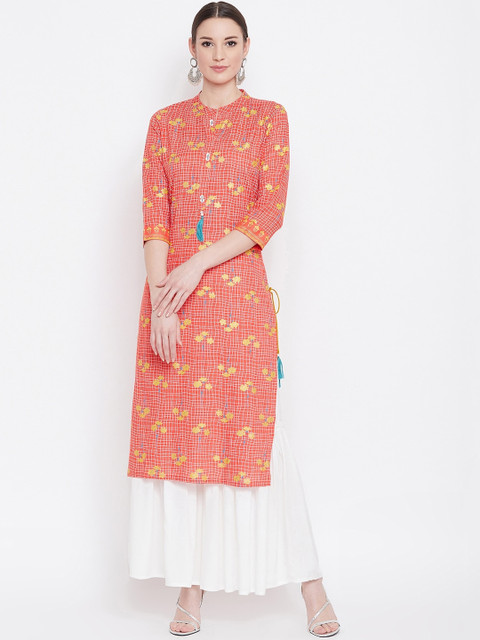 

Desi Rang Women Red Printed Kurta with Palazzos