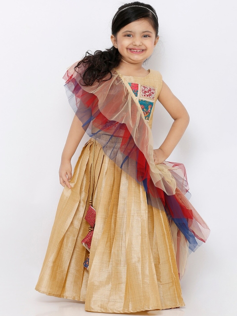 

SALWAR STUDIO Gold-Toned Ready to Wear Lehenga & Blouse with Dupatta