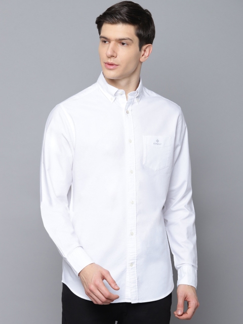 

GANT Men White Regular Fit Solid Casual Shirt