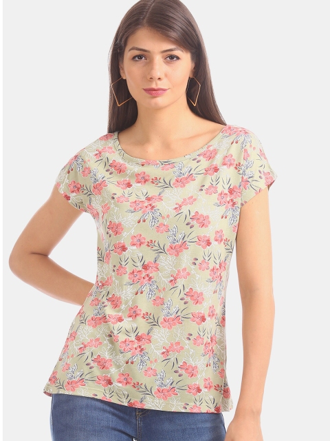 

Cherokee Women Green Printed Top