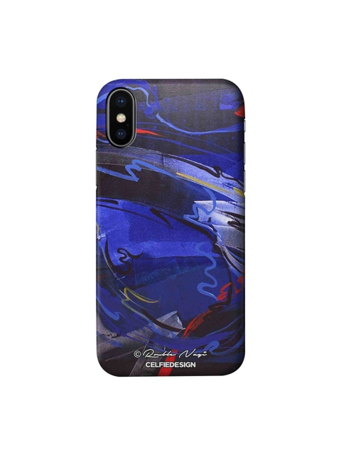 

CelfieDesign Blue & Black Abstract Printed Sustainable iPhone X Back Case