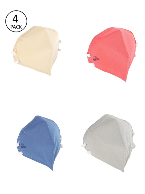 

JS Care Unisex Pack Of 4 6-Ply Reusable N95 Masks, Blue
