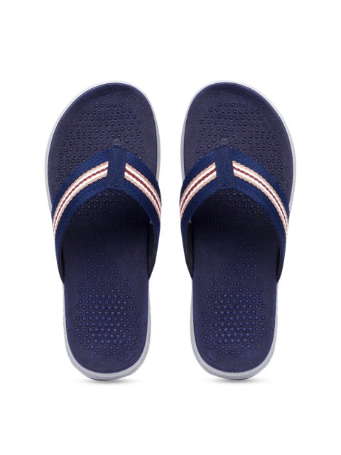 

bacca bucci Men Navy Blue Striped Thong Flip-Flops