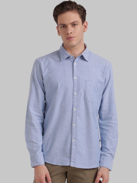 

Parx Men Blue Slim Fit Solid Casual Shirt