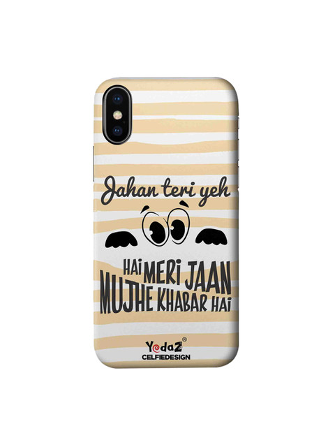 

CelfieDesign Beige & White Jahan Teri Ye Nazar Hai Meri Jaan Yedaz Quirky Sustainable Apple iPhone X Mobile Back Cover