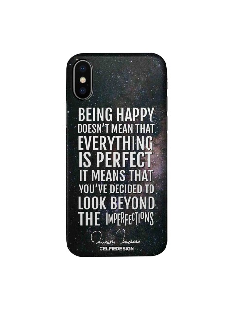 

CelfieDesign Black & White Being Happy AB Quotes Quirky Sustainable Apple iPhone X Mobile Back Cover
