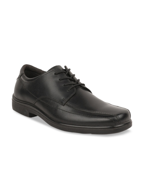 

Hush Puppies Men Black Solid Leather Formal Derbys
