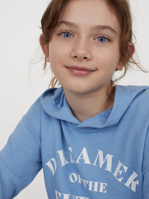 

H&M Girls Blue Boxy Hoodie