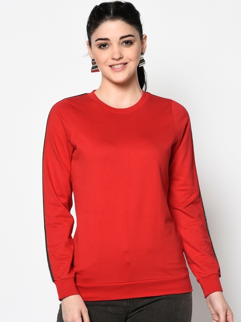 

Trufit Women Red Solid Sweatshirt