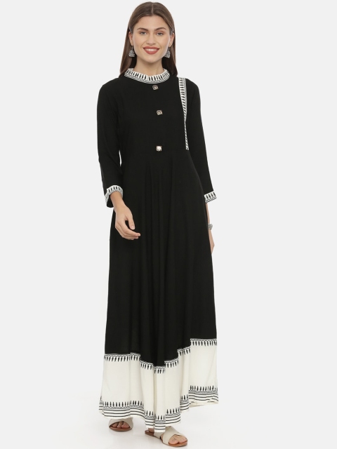 

Neerus Women Black Solid A-Line Kurta