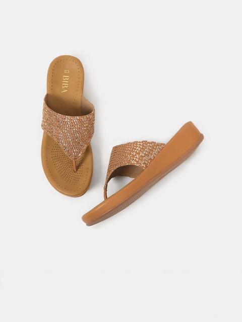 

Biba Women Beige Textured Sandals