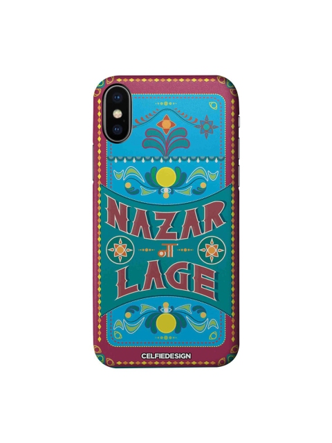 

CelfieDesign Blue Pink Nazar Lage Quirky Sustainable Apple iPhone X Mobile Back Cover