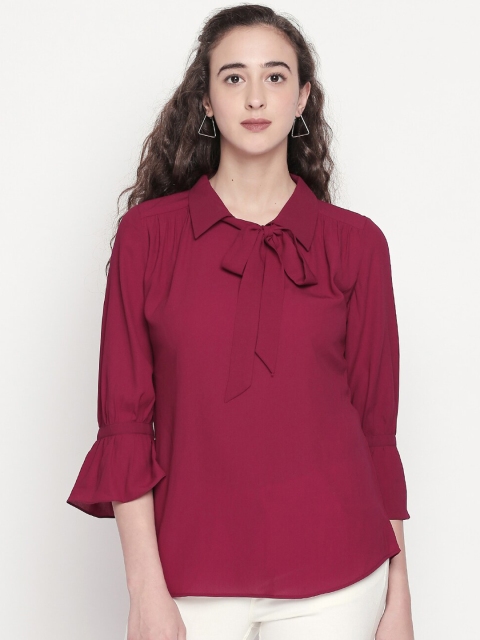 

Mesmerize Women Burgundy Solid Top