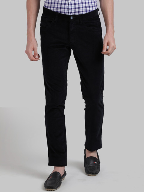 

Parx Men Blue Tapered Fit Solid Regular Trousers
