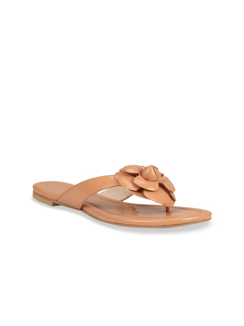 

ROSSO BRUNELLO Women Peach-Coloured Solid Open Toe Flats