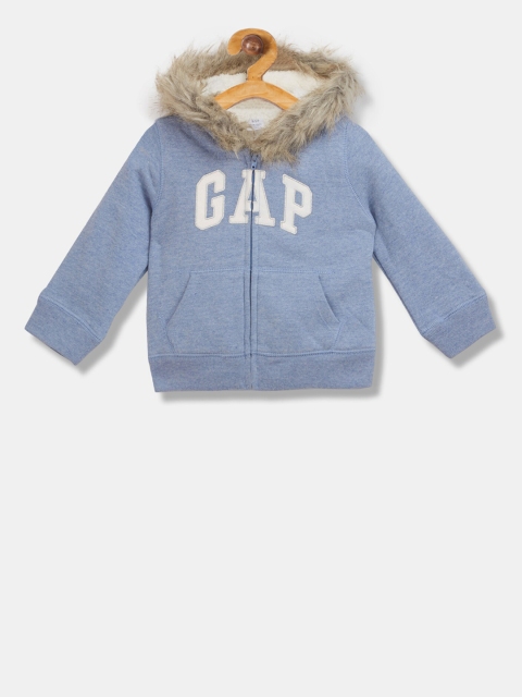 

GAP Girls Blue Printed Hooded Sweatshirt