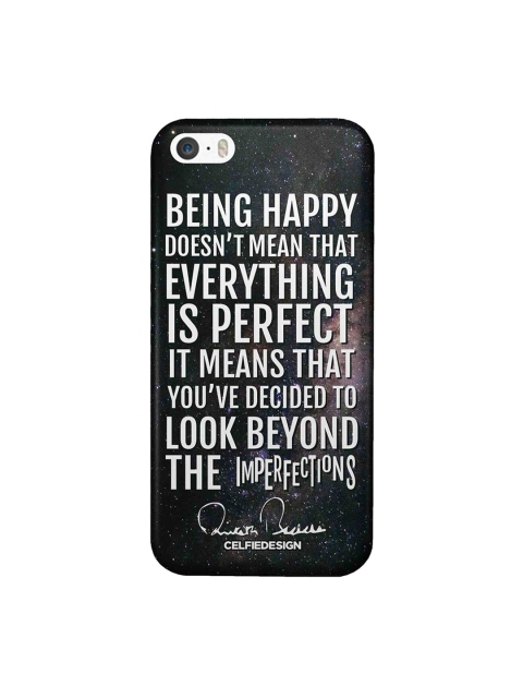 

CelfieDesign Black & White Being Happy AB Quotes iPhone SE Sustainable Case