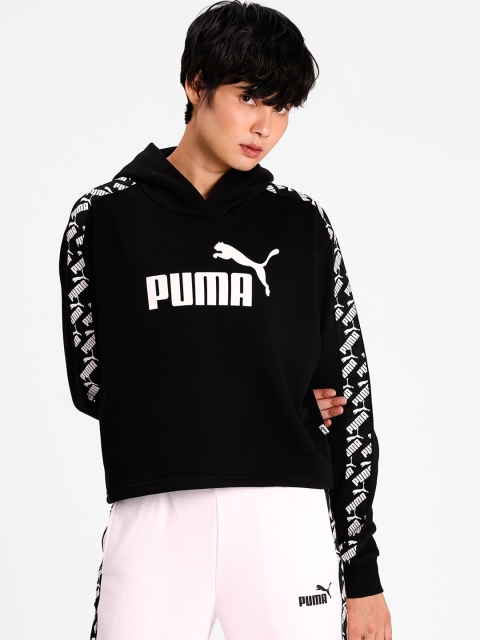 

Puma Women Black & White Amplified Cropped Hoody TR