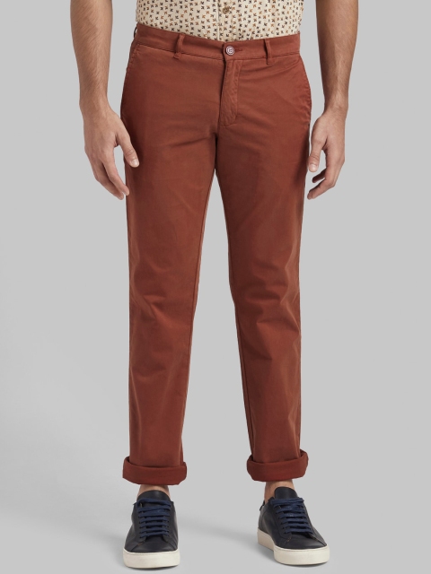

Parx Men Rust Tapered Fit Solid Chinos