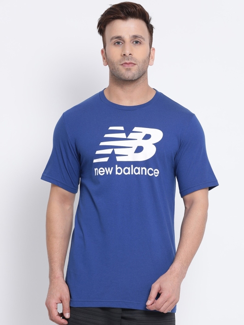 

New Balance Men Navy Blue Printed Round Neck T-shirt