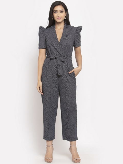 

Just Wow Women Black Printed Basic Jumpsuit