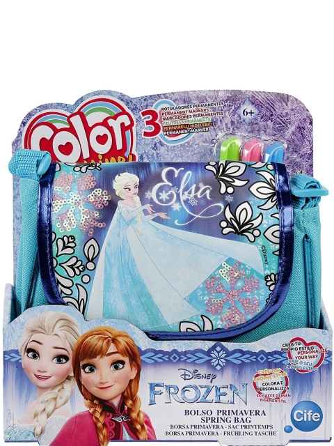 

Color Me Mine Frozen Printed Sequinned Deluxe Spring Bag, Blue
