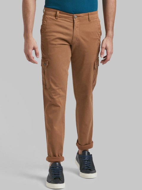 

Parx Men Brown Tapered Fit Solid Cargos