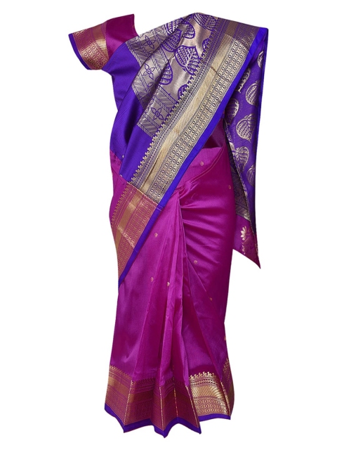 

Wish Karo Purple & Navy Blue Art Silk Woven Design Kanjeevaram Saree