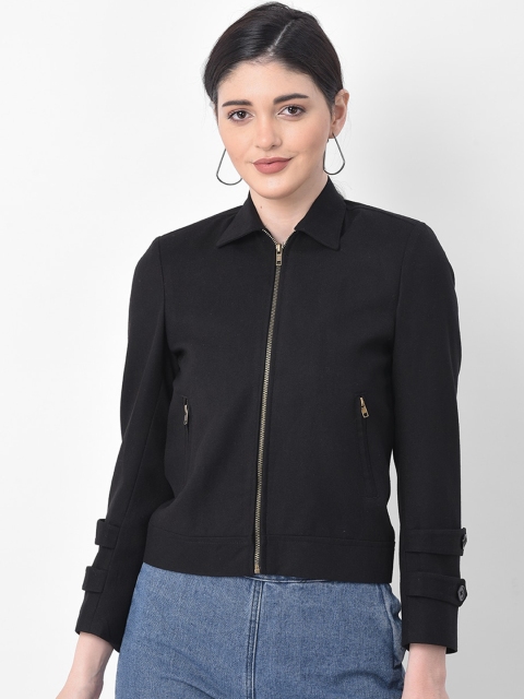 

AUDSTRO Women Black Solid Lightweight Tailored Jacket