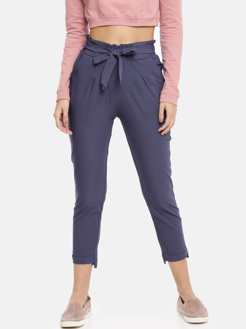 

GOLDSTROMS Women Blue Slim Fit Solid Peg Trousers