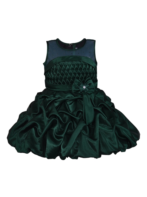 

Wish Karo Girls Green Solid Fit and Flare Dress