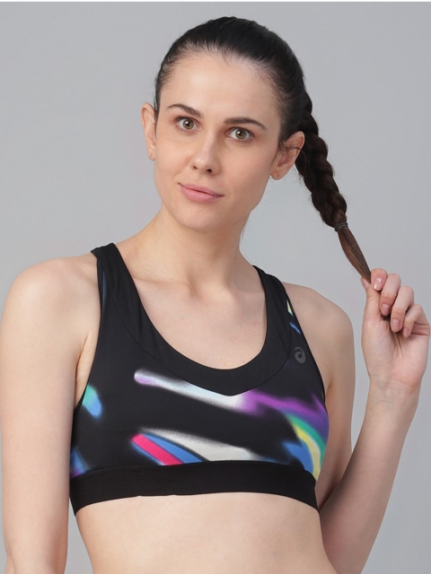 

ASICS Black & White Printed Non-Padded & Non-Wired Workout Bra 141253.1113