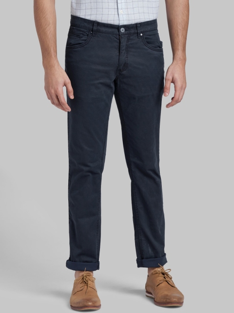 

Parx Men Blue Tapered Fit Solid Regular Trousers