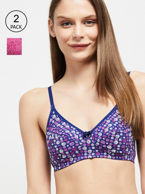 

max Pack Of 2 Non-Wired Non-Padded T-Shirt Bras SU202PKSCB02, Navy blue