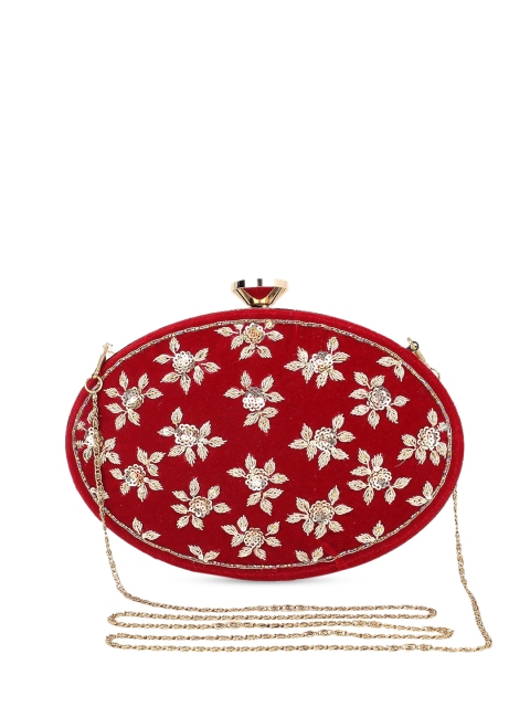 

Spice Art Women Red & Gold-Coloured Embellished Handcrafted Box Clutch