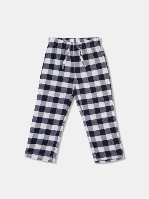 

GAP Girls Navy Blue & White Checked Lounge Pants