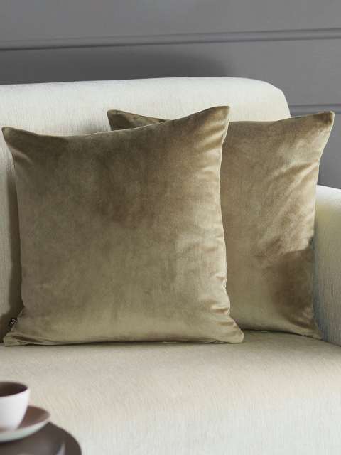 

GMF Set Of 2 Camel Brown Solid Cushion Covers