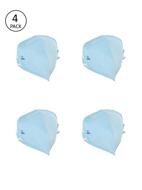 

JS Care Unisex Pack Of 4 Blue 6-Ply Reusable N95 Masks
