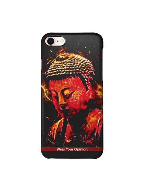 

CelfieDesign Black & Red Peace Buddha Wear Your Opinion Quirky Sustainable Apple iPhone 8 Mobile Back Cover