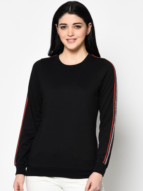

Trufit Women Black Solid Sweatshirt