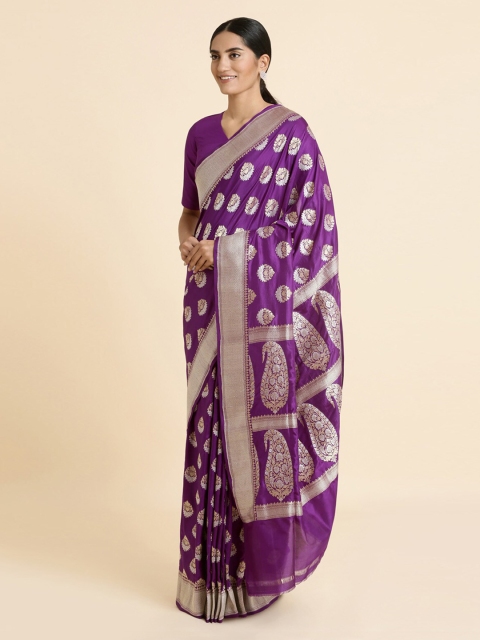 

Taneira Purple Pure Silk Woven Design Banarasi Saree