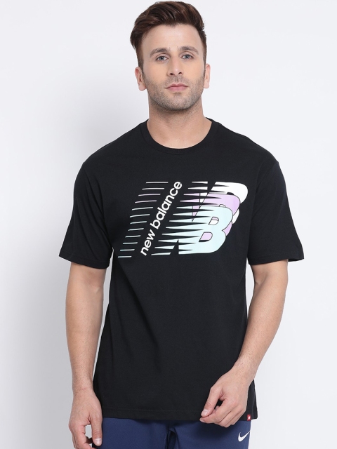 

New Balance Men Black Printed Round Neck T-shirt