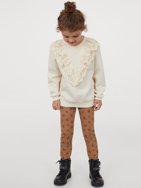 

H&M Girls Brown & Black Printed Corduroy Treggings