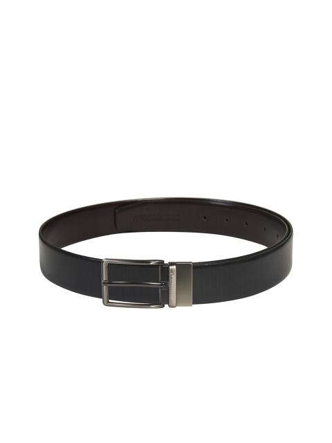 

CHRISTOPOLO Men Black & Brown Solid Reversible Leather Belt
