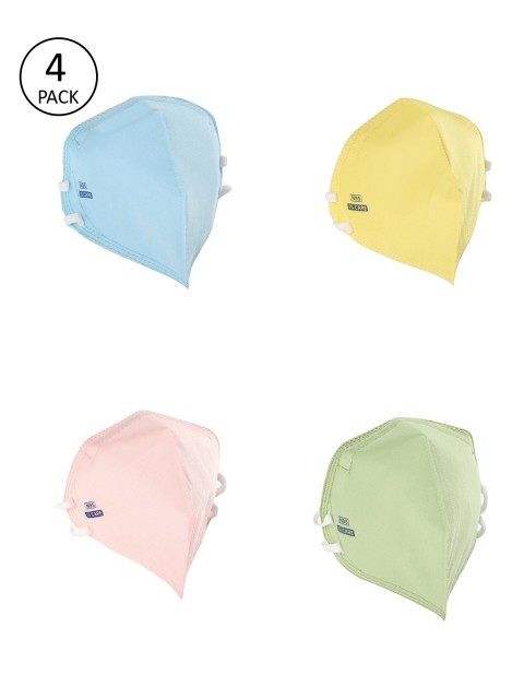 

JS Care Unisex Pack Of 4 6-Ply Reusable N95 Masks, Blue