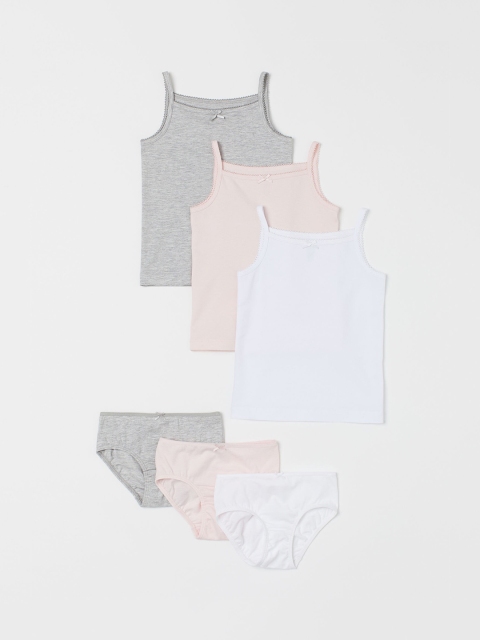 

H&M Girls 6-Piece Cotton Set, White